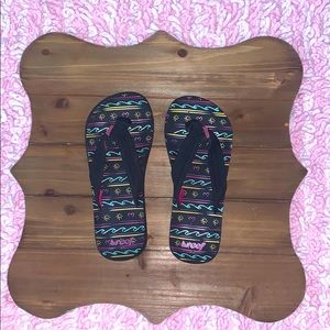 Black Reef flip flops, size 2/3